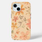 Peachy—roze gouden bloemmotief Case-Mate iPhone case (Achterkant)