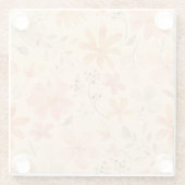 Peachy—roze gouden bloemmotief glazen onderzetter (Achterkant)