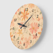 Peachy—roze gouden bloemmotief grote klok (Hoek)