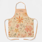 Peachy—roze gouden bloemmotief schort (Voorkant)