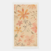 Peachy—roze gouden bloemmotief servet (Voorkant)