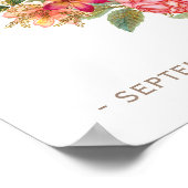 Peachy roze gouden rozen met een welkomstbord voor poster (Hoek)