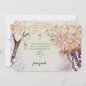 Peachy Roze Paarse Fairy Boho Bos Bruiloft Kaart (Achterkant)