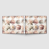 Peachy roze romige witte bloemen bloemenbruiloft gastenboek (Volledig)