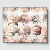 Peachy roze romige witte bloemen bloemenbruiloft gastenboek (Achterkant)