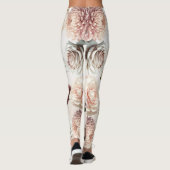 Peachy roze romige witte bloemen bloemenbruiloft leggings (Achterkant)