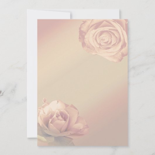 Peachy Roze Rozen Elegant Bloemen Bruiloft Kaart (Achterkant)