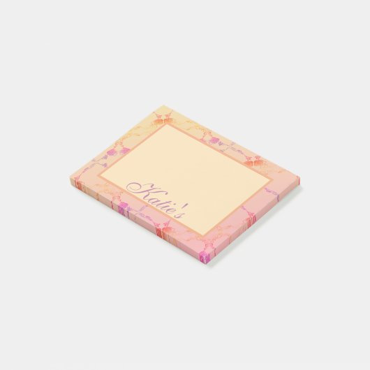 Peachy roze rozen met de naam Post-it Notes (Schuin)