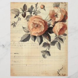 Peachy Rozen Junk Journal Papieren Blad