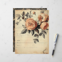 Peachy Rozen Junk Journal Papieren Blad