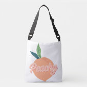 Peachy, schattige perziken crossbody tas (Voorkant)