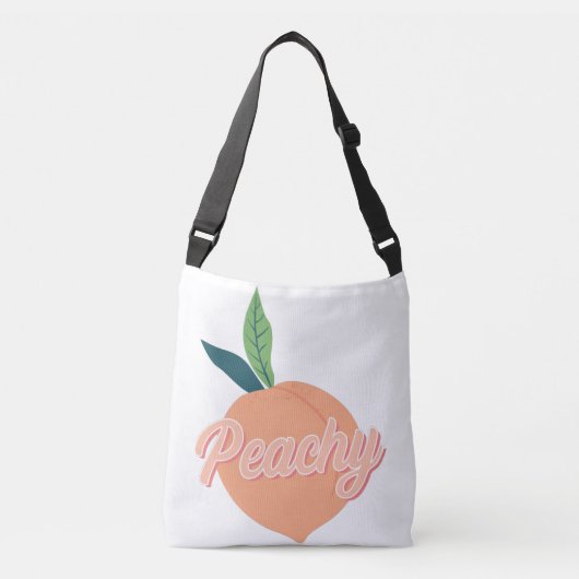 Peachy, schattige perziken crossbody tas (Voorkant)