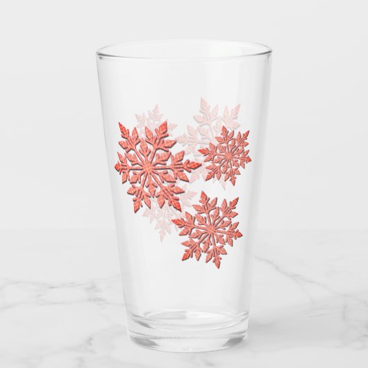 Peachy Snowflake Glas (Achterkant)