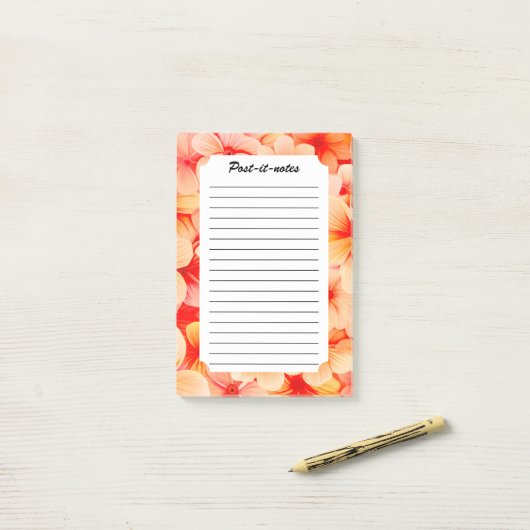 Peachy Spring Blossom Bloom Post-it® Notes (Op bureau)