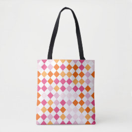 Peachy Sunset Harlequin Tote Bag