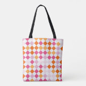 Peachy Sunset Harlequin Tote Bag (Achterkant)