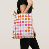 Peachy Sunset Harlequin Tote Bag (Dichtbij)