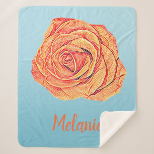 Peachy Tangerine Roos Sherpa Deken