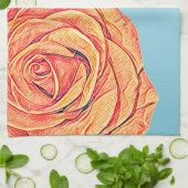 Peachy Tangerine Roos Theedoek (Gevouwen)