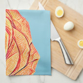 Peachy Tangerine Roos Theedoek (Quarter Fold)