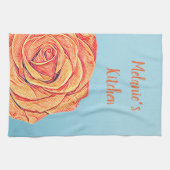 Peachy Tangerine Roos Theedoek (Horizontaal)