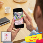 Peachy White Foto Verjaardagsuitnodigingen - Schat Kaart