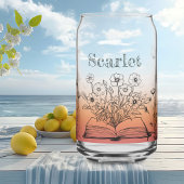 Peachy Wildflower en Vlinders Blikvorm Glas