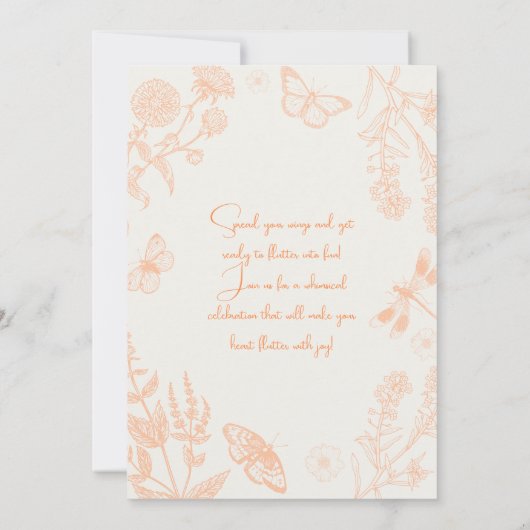 Peachy Wings and Flutter Things Verjaardag Kaart (Achterkant)