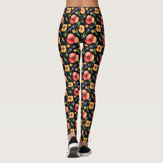 PeachyGold Floral Waterverf Leggings (Achterkant)