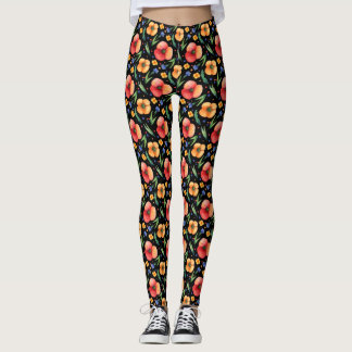 PeachyGold Floral Waterverf Leggings