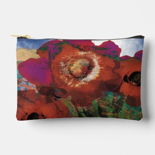 Peacin' Poppies kleine zakje Etui (Voorkant)