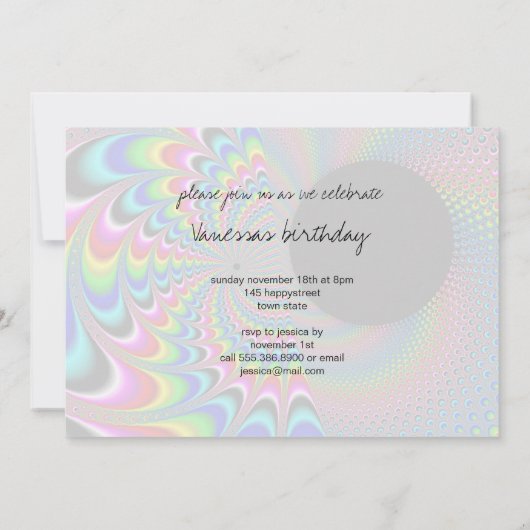 Peackock A Delic - Fractal Art Kaart (Achterkant)