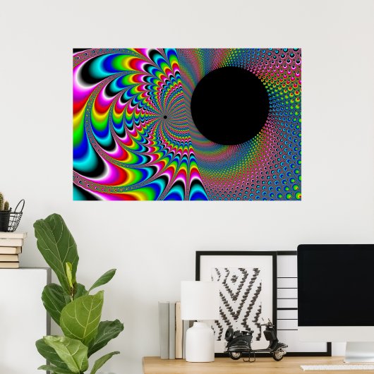 Peackock A Delic - Fractal Art Poster (Thuiskantoor)