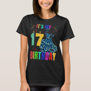 Peacock 17th Birthday Cute Birds Animal Graphic T-shirt