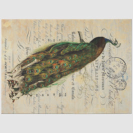 Peacock: 18 lb decoupage Sheet links Tissuepapier