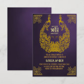Peacock 1920s Art Deco 50th Birthday Invitation Kaart (Voorkant / Achterkant)