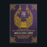 Peacock 1920s Art Deco Wedding Invitation Kaart<br><div class="desc">Als u aangepaste kleuren of hulp wilt bij het maken van uw ontwerp,  kunt u contact met mij opnemen op cleangreendesignszazzle@gmail.com. Ik verheug me op het horen van u!</div>