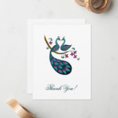 Peacock -1 Dank je wel Notitiekaartje (Voorkant / Achterkant in situ)