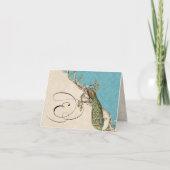  Peacock 1 Monogrammed Initiaal Notecard - E Notitiekaartje (Voorkant)