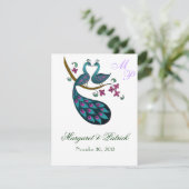 Peacock -1 sparen de notitieboekje van de Datum Save The Date (Staand voorkant)