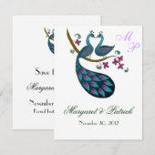 Peacock -1 sparen de notitieboekje van de Datum Save The Date (Voorkant / Achterkant)