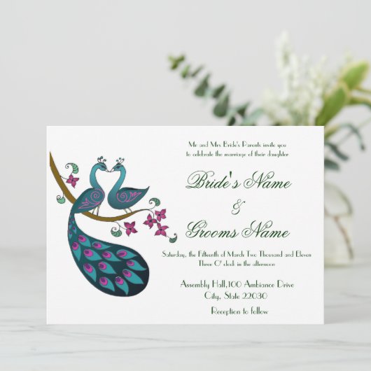 Peacock -1 Weddenschappen Kaart (Staand voorkant)