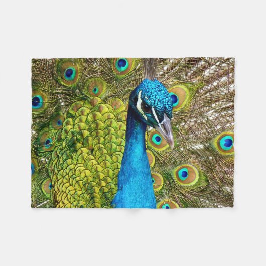 Peacock 3 fleece deken (Voorkant (Horizontaal))