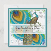  Peacock 3 Veer sparen de Datum Save The Date (Achterkant)