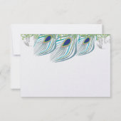 Peacock  3 veren Dank u Bedankkaart (Achterkant)