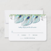 Peacock 3 veren Dank u RSVP Kaartje (Achterkant)