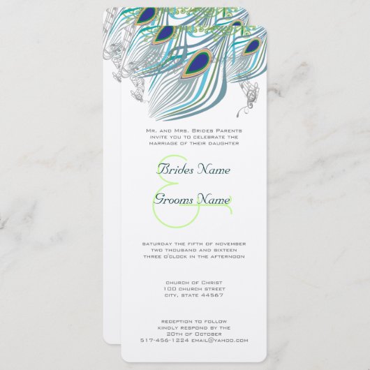 Peacock  3 Veters Kaart (Voorkant / Achterkant)