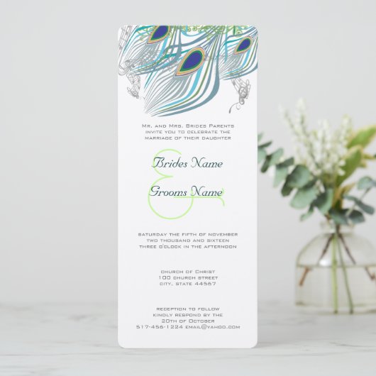 Peacock  3 Veters Kaart (Staand voorkant)