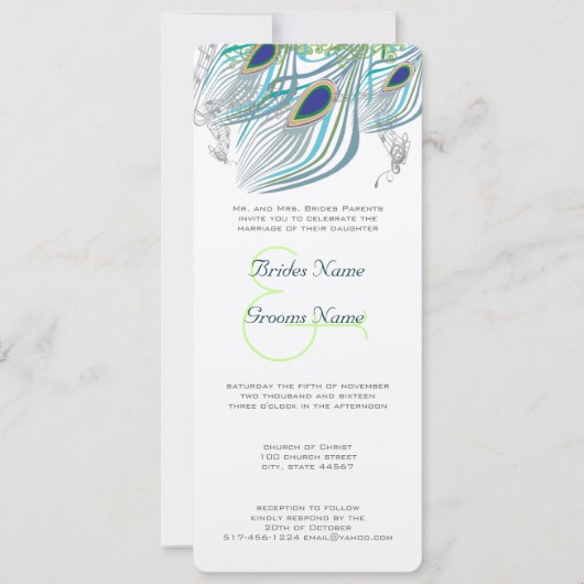 Peacock 3 Veters Kaart (Voorkant)