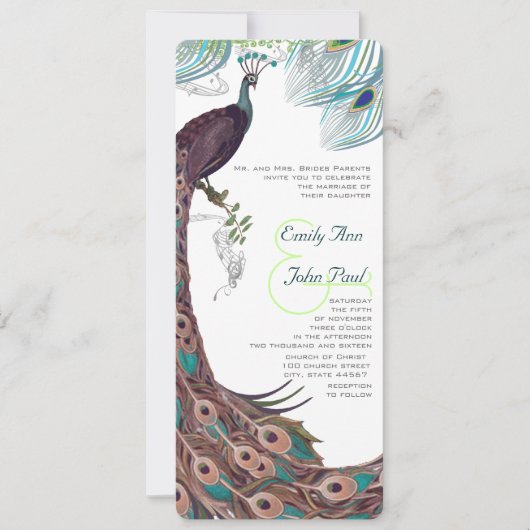 Peacock 3 Veters Kaart (Voorkant)